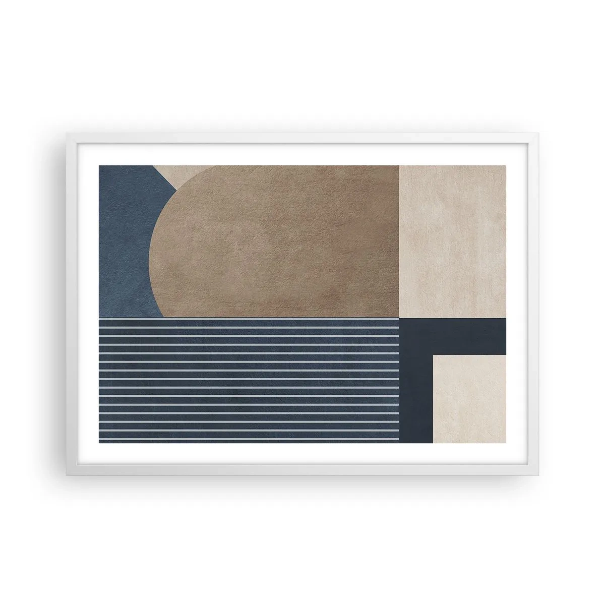 Affiche dans un cadre blanc - Poster - Composition simple et en rondeur - 70x50 cm