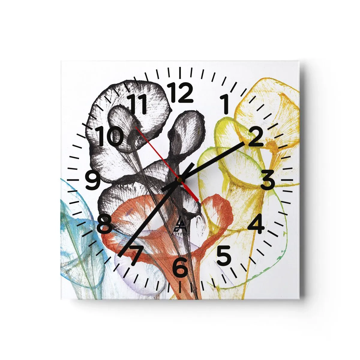 Horloge murale - Pendule murale - Fleurs avec une âme - 30x30 cm