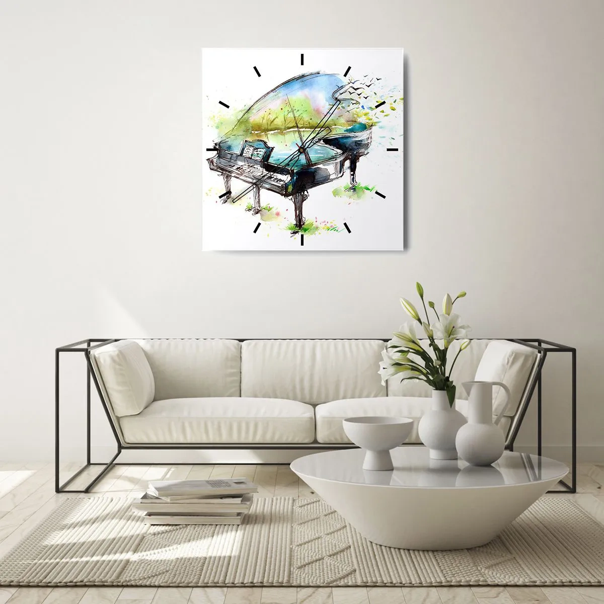 Horloge murale - Pendule murale - Enchanté en musique - 30x30 cm