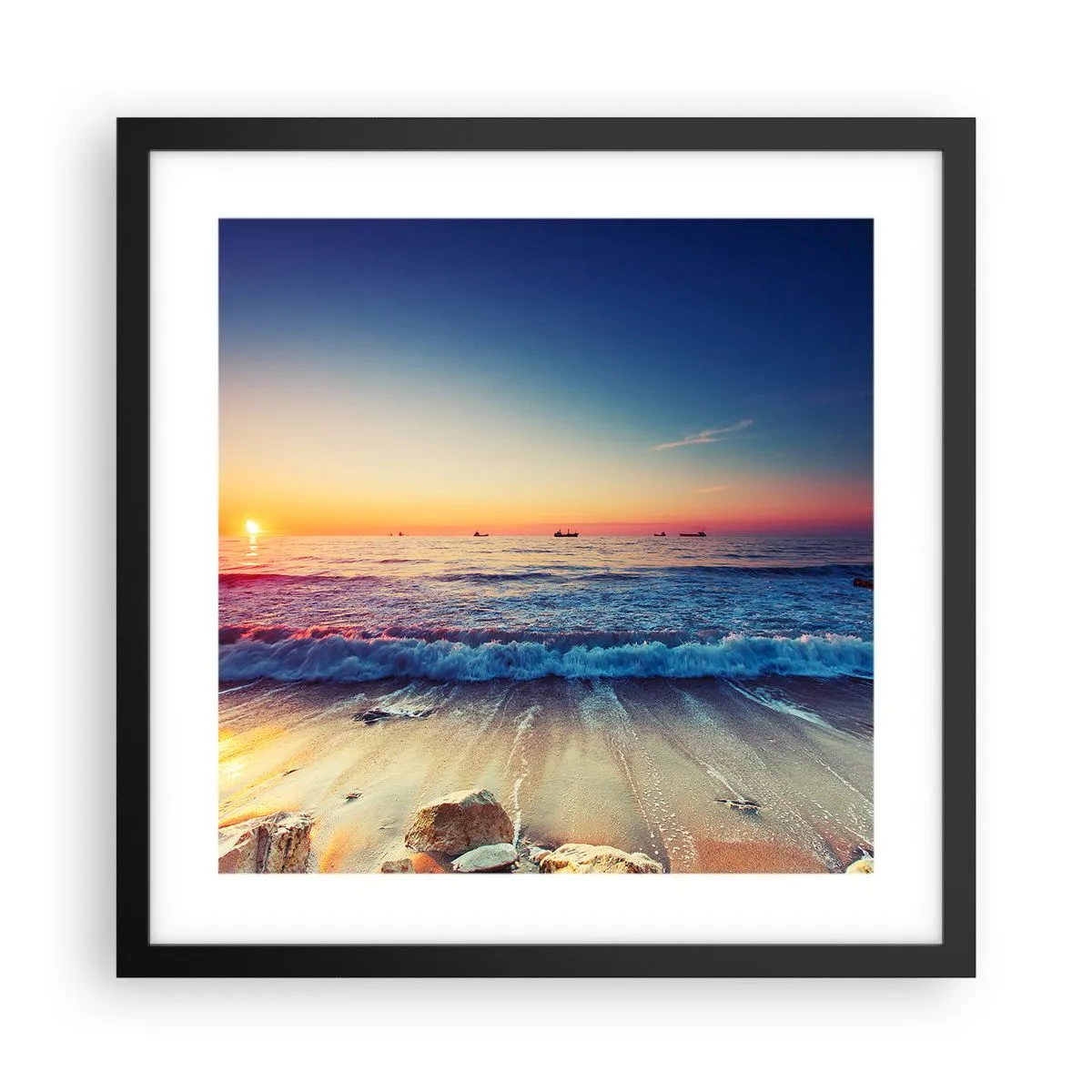 Affiche dans un cadre noir - Poster - Mais quel horizon ? - 40x40 cm