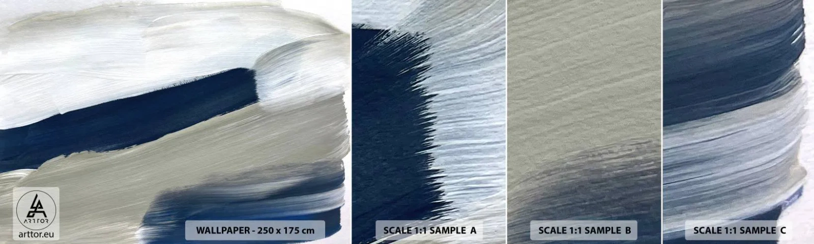 Échantillon De Papier Peint Standard Eco - Rencontre avec la blancheur - Morceau, Minimaliste, Moderne - 100x30 cm