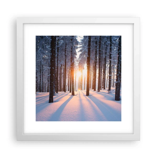 Affiche dans un cadre blanc - Poster - Clairement en noir et blanc - 30x30 cm