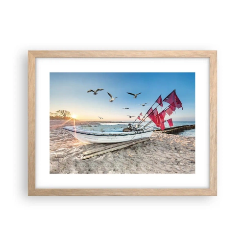 Affiche dans un chêne clair - Poster - Repos mérité - 40x30 cm