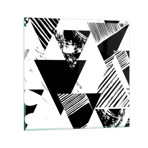 Impression sur verre - Image sur verre - Pluie de triangles - 60x60 cm