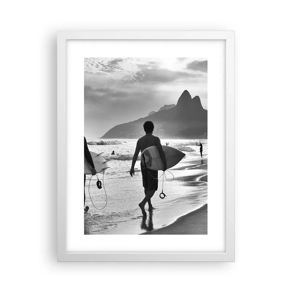 Affiche dans un cadre blanc - Poster - Samba sur une vague - 30x40 cm