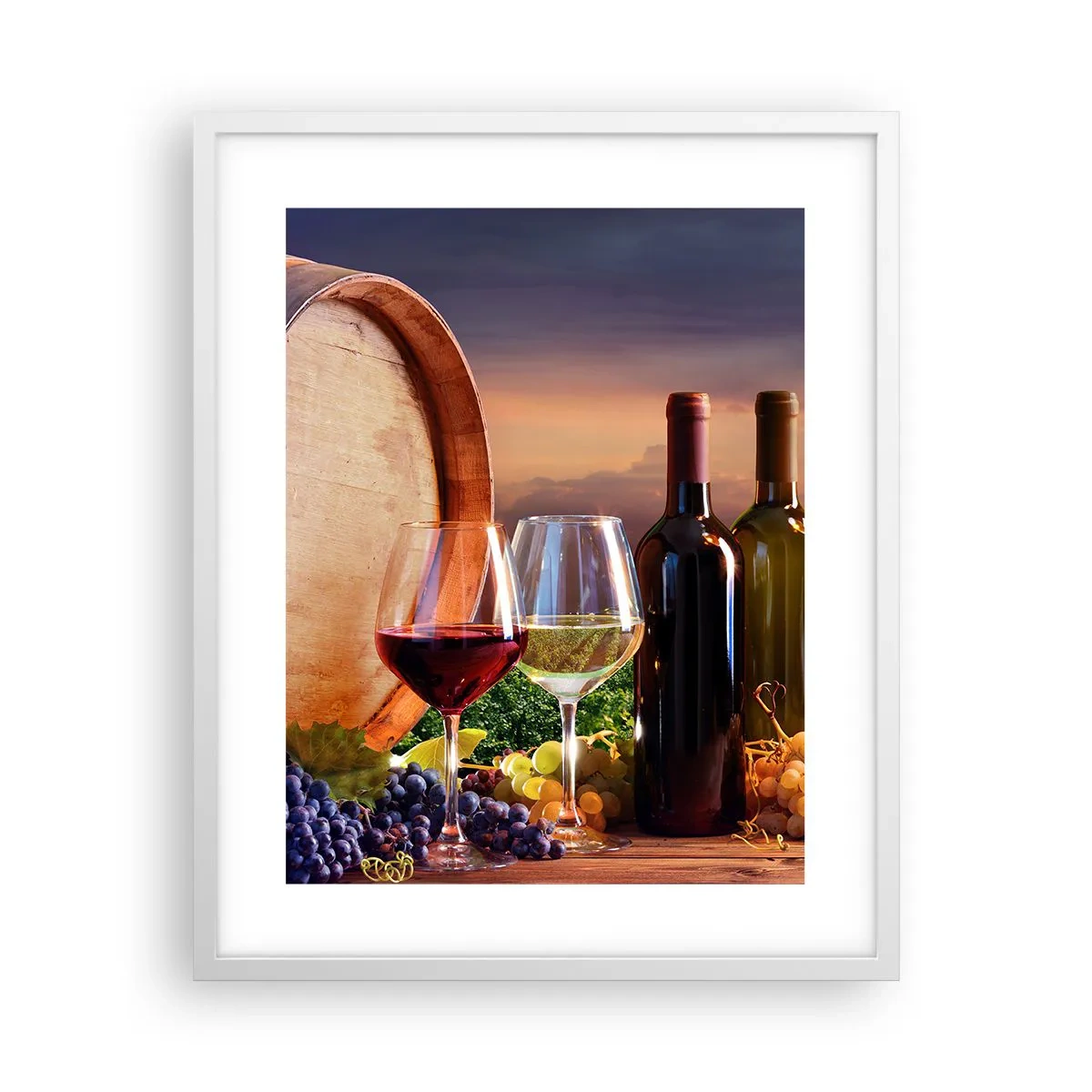 Affiche dans un cadre blanc - Poster - Ici la vie a du goût - 40x50 cm