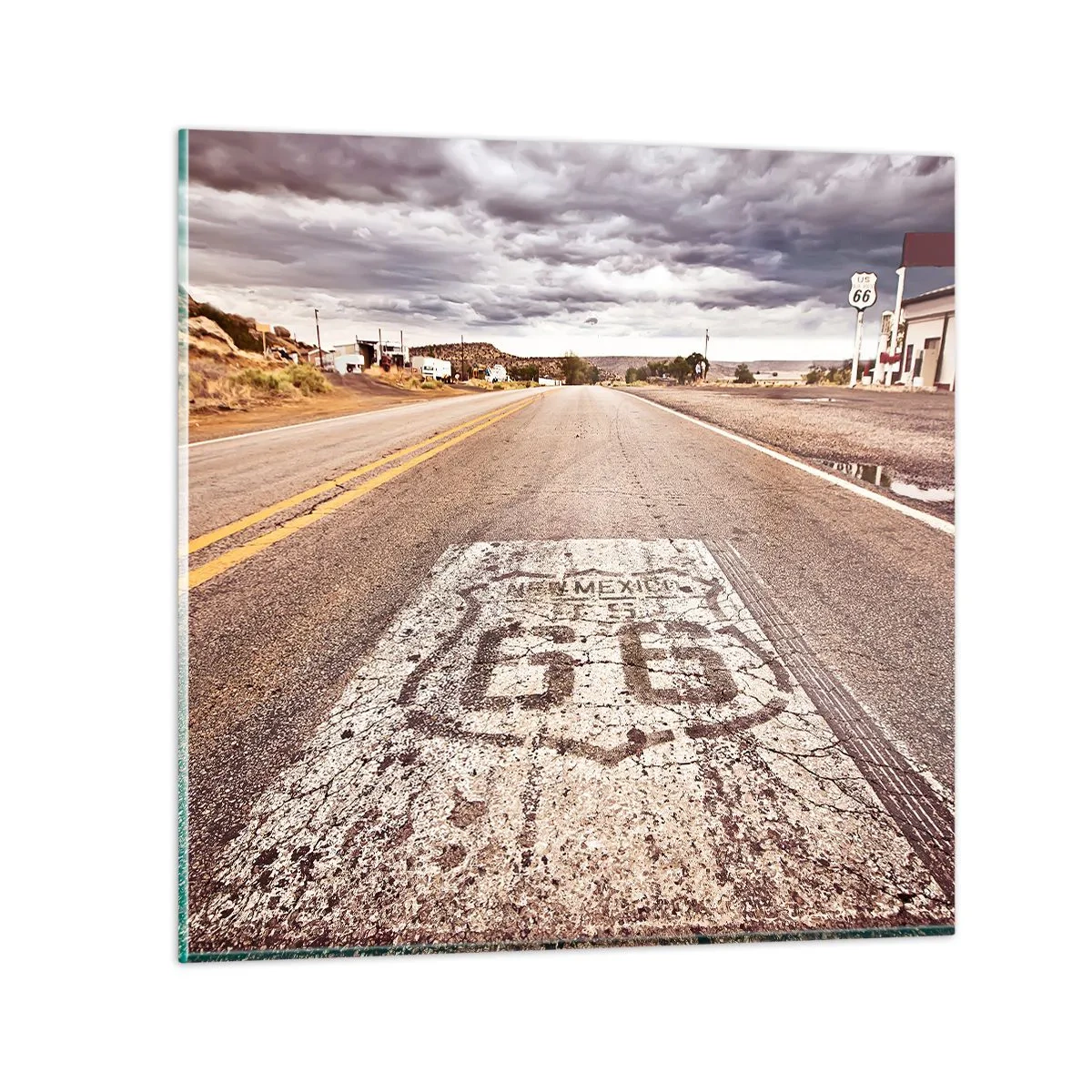 Impression sur verre - Image sur verre - Mother Road - une légende américaine - 60x60 cm
