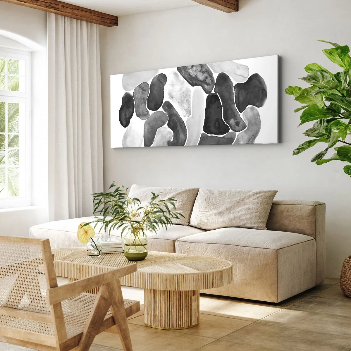 Impression sur toile - Image sur toile - Abstraction rocheuse - 100x40 cm