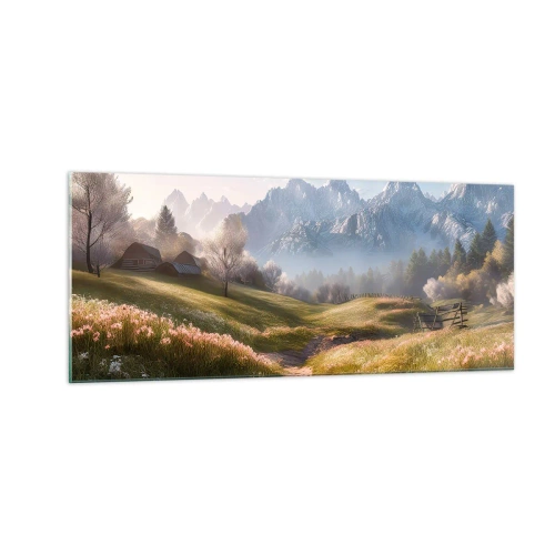 Impression sur verre - Image sur verre - Vallée idyllique - 100x40 cm