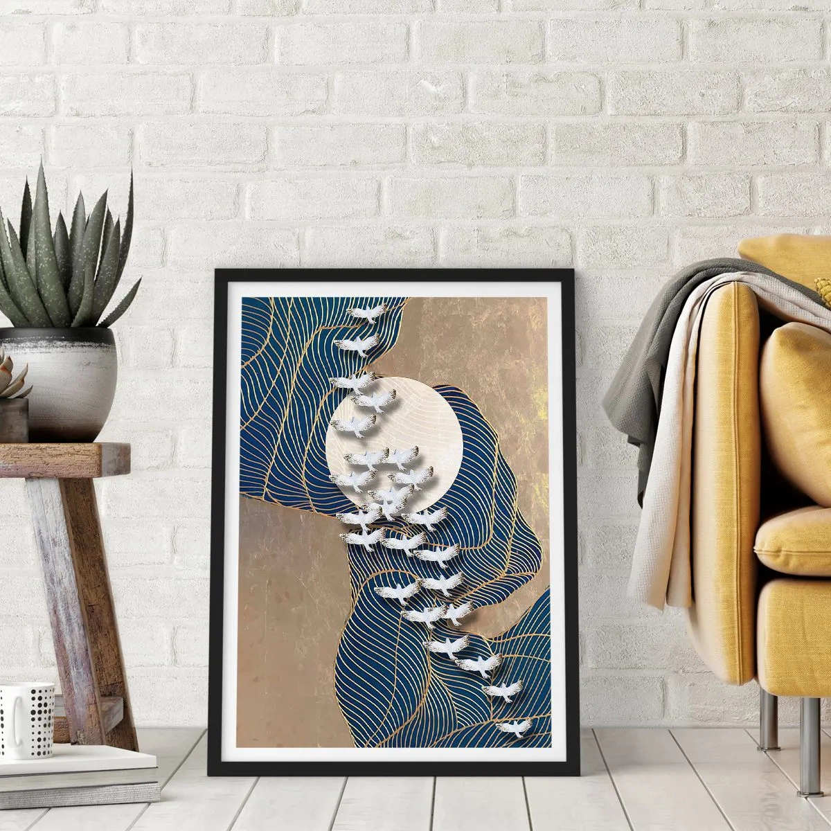 Affiche dans un cadre noir - Poster - Liberté, errance, communauté - 40x50 cm