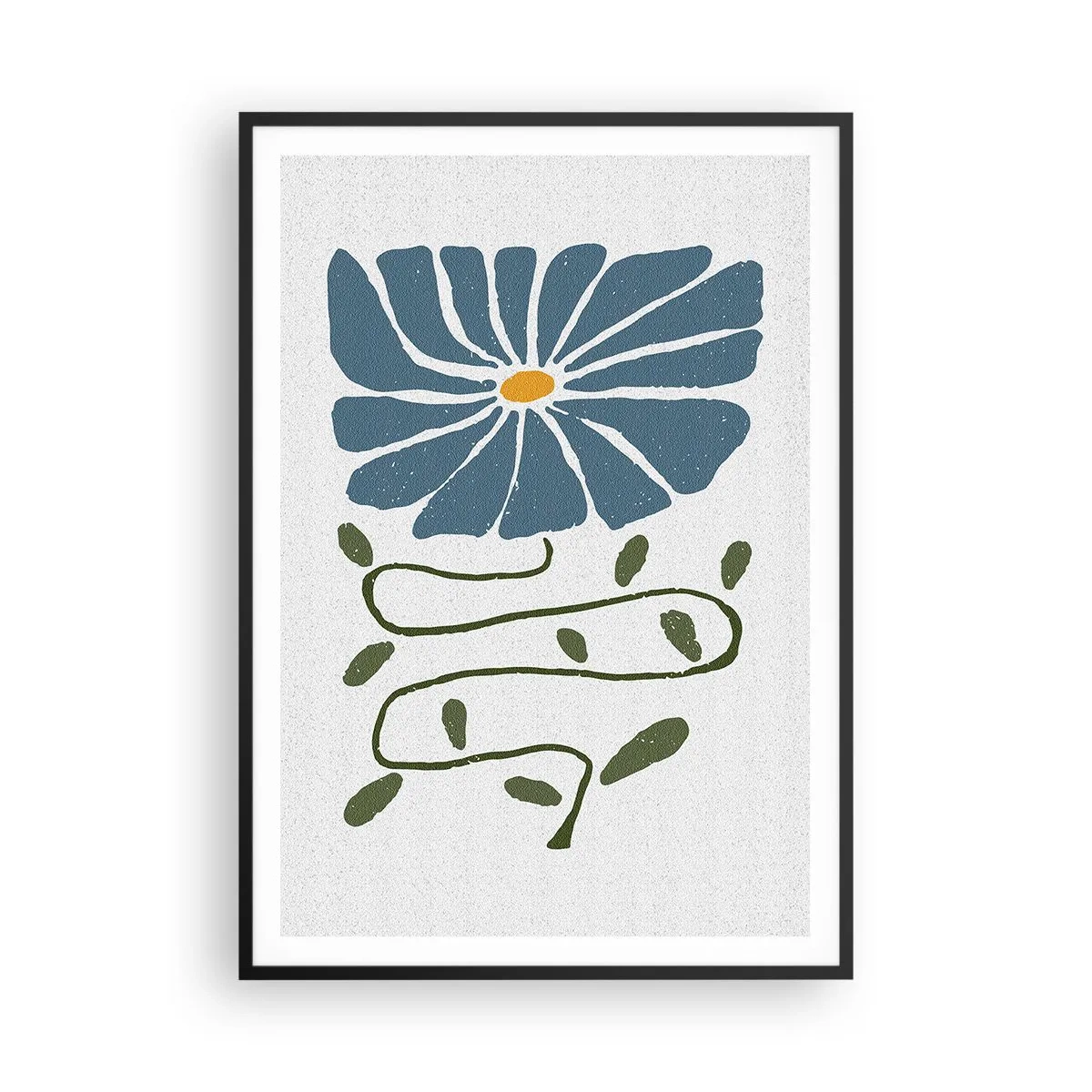 Affiche dans un cadre noir - Poster - Une branche à une fleur - 70x100 cm