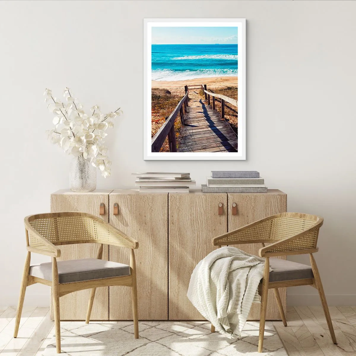 Affiche dans un cadre blanc - Poster - Cours! - 61x91 cm