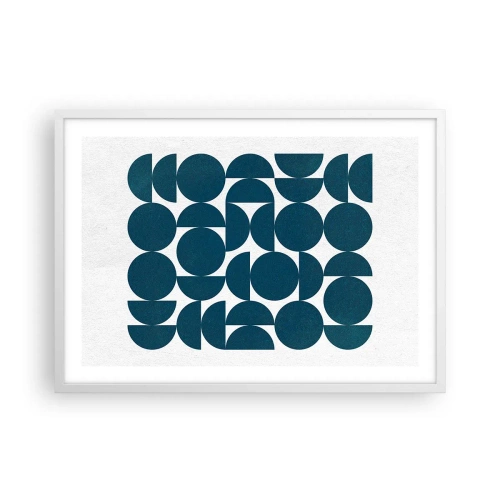 Affiche dans un cadre blanc - Poster - Cercles et demi-cercles - 70x50 cm