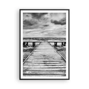 Affiche dans un cadre noir - Poster - J'attends que le vent, ça le chassera... - 70x100 cm