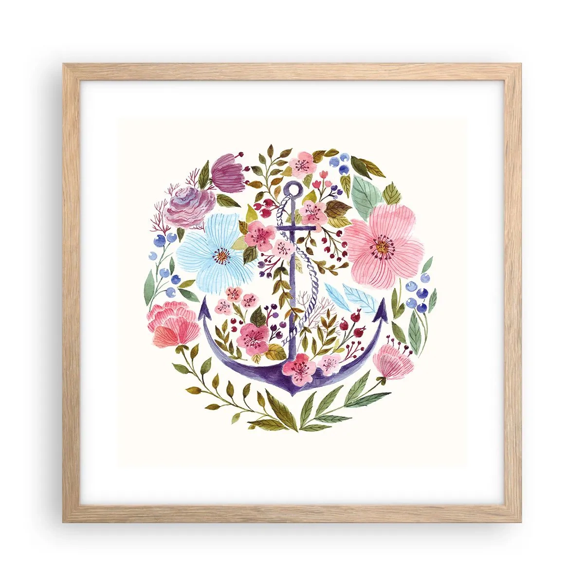 Affiche dans un chêne clair - Poster - Le beau rêve du marin - 40x40 cm