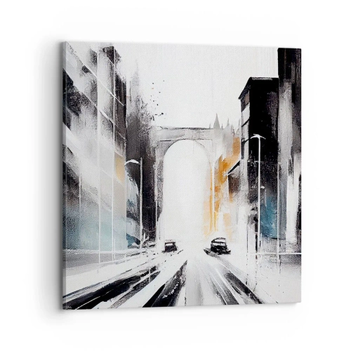 Impression sur toile - Image sur toile - Étude de ville : architecture et mouvement - 70x70 cm