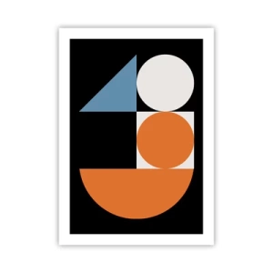 Affiche - Poster - Motif géométrique moderne avec des cercles, des triangles et des demi-cercles - 50x70cm - Rangement de figures - Décoration murale moderne pour le salon et la chambre ARTTOR