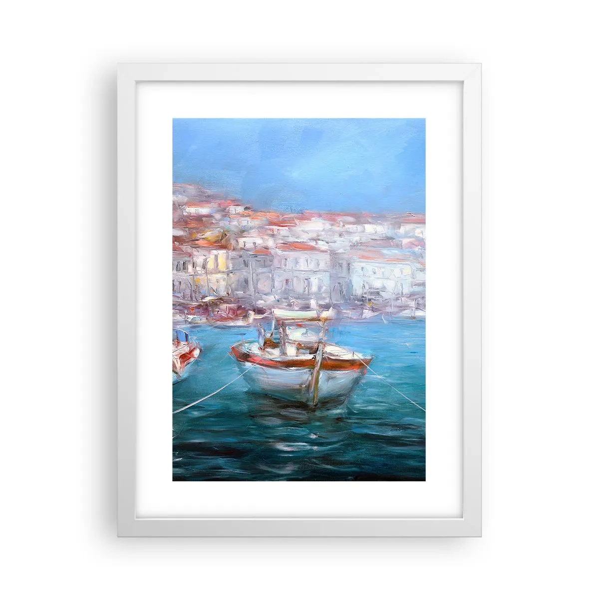 Affiche dans un cadre blanc - Poster - Baie italienne - 30x40 cm