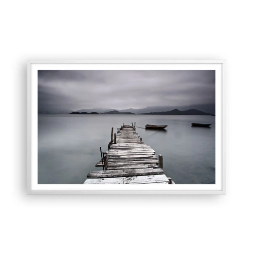 Affiche dans un cadre blanc - Poster - Tu peux partir demain - 91x61 cm