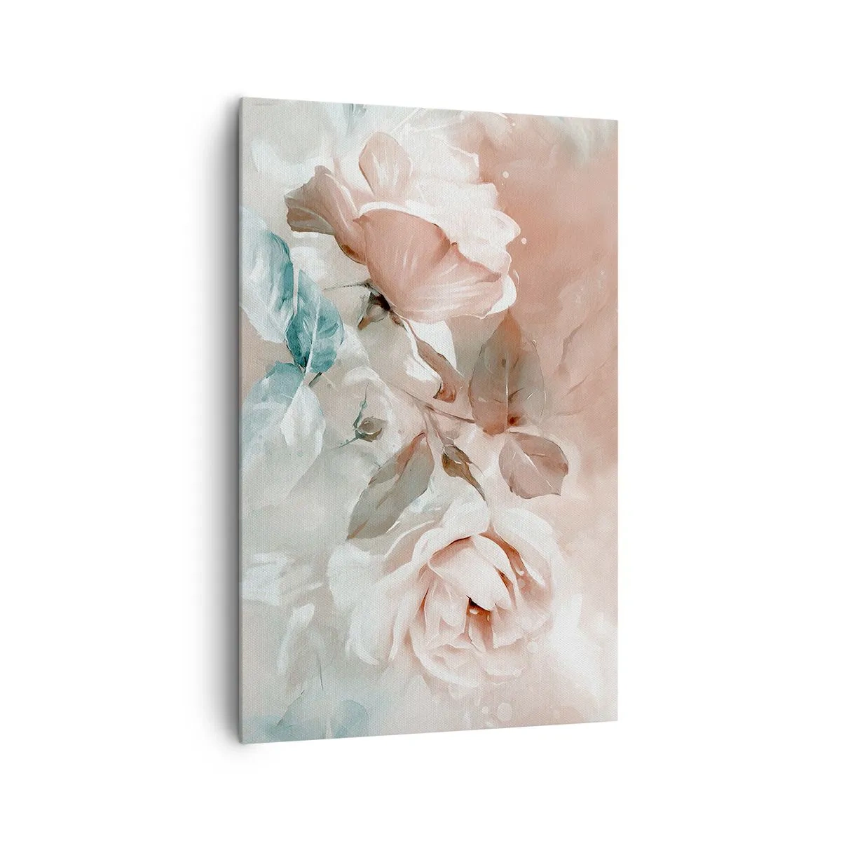 Impression sur toile - Image sur toile - Roses délicates aux tons pastel sur fond clair - 80x120cm - L'esprit du romantisme - Décoration murale moderne pour le salon et la chambre ARTTOR