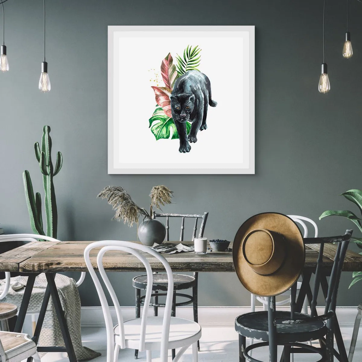 Affiche dans un cadre blanc - Poster - Sauvagerie du coeur - 60x60 cm