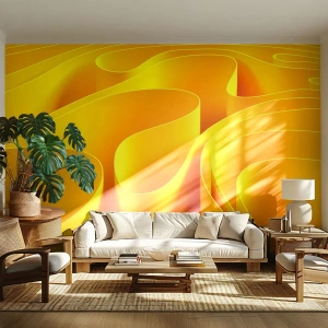 Papier Peint Autocollant Deluxe Sticker - Comme les vagues du soleil - 3D, Moderne, Lignes - 200x140 cm
