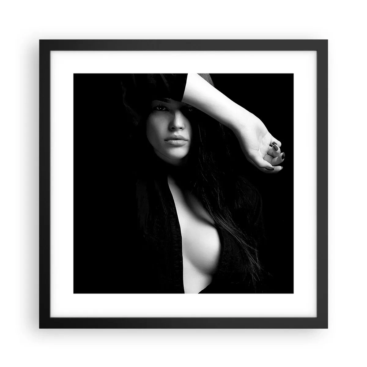 Affiche dans un cadre noir - Poster - École de séduction - 40x40 cm