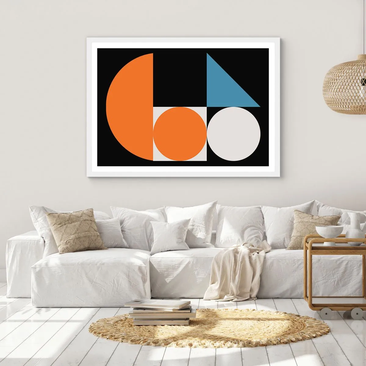 Affiche dans un cadre blanc - Poster - Rangement de figures - 100x70 cm