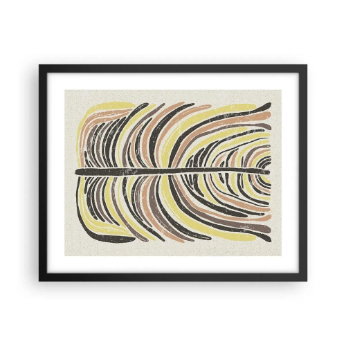 Affiche dans un cadre noir - Poster - Abstraction pleine de vie - 50x40 cm
