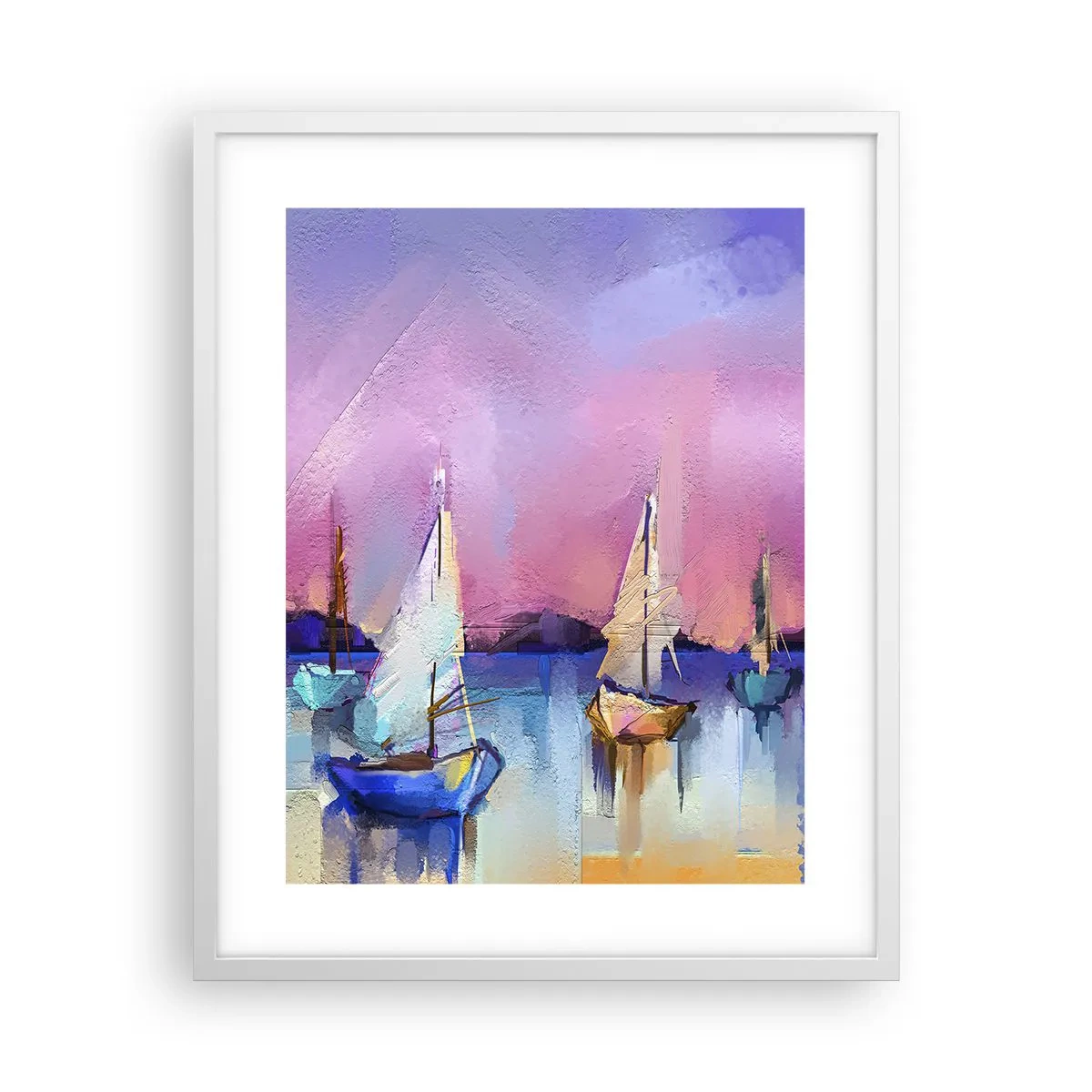 Affiche dans un cadre blanc - Poster - Direction: les eaux larges - 40x50 cm