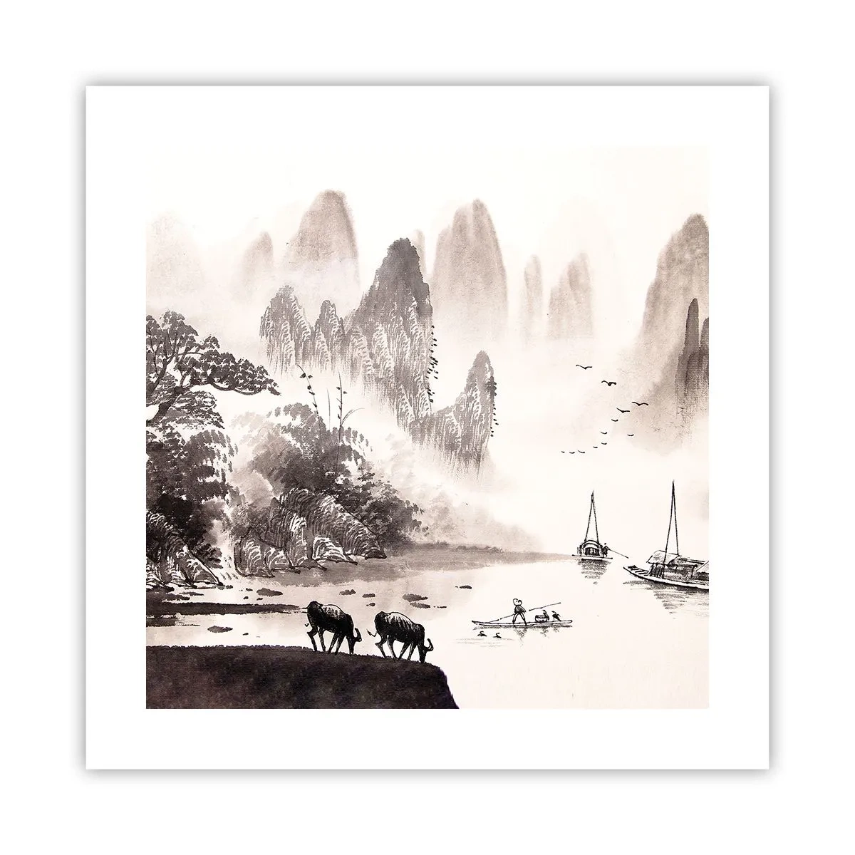 Affiche - Poster - Le quotidien exotique de l'Orient - 40x40 cm