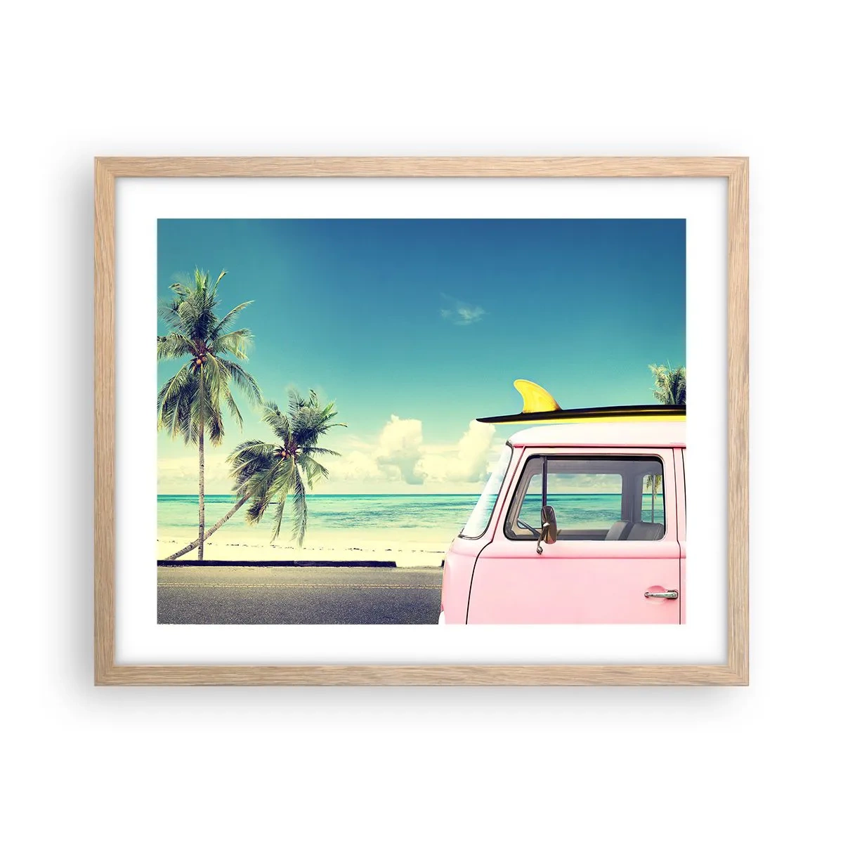 Affiche dans un chêne clair - Poster - Il est temps de commencer les vacances - 50x40 cm