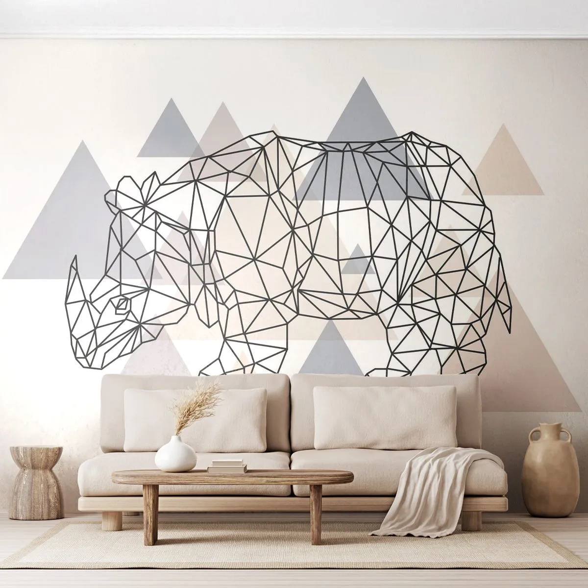 Papier Peint Photo Premium Canvas - Structure de force - Abstraction, Graphique, Rhinocéros - 200x140 cm