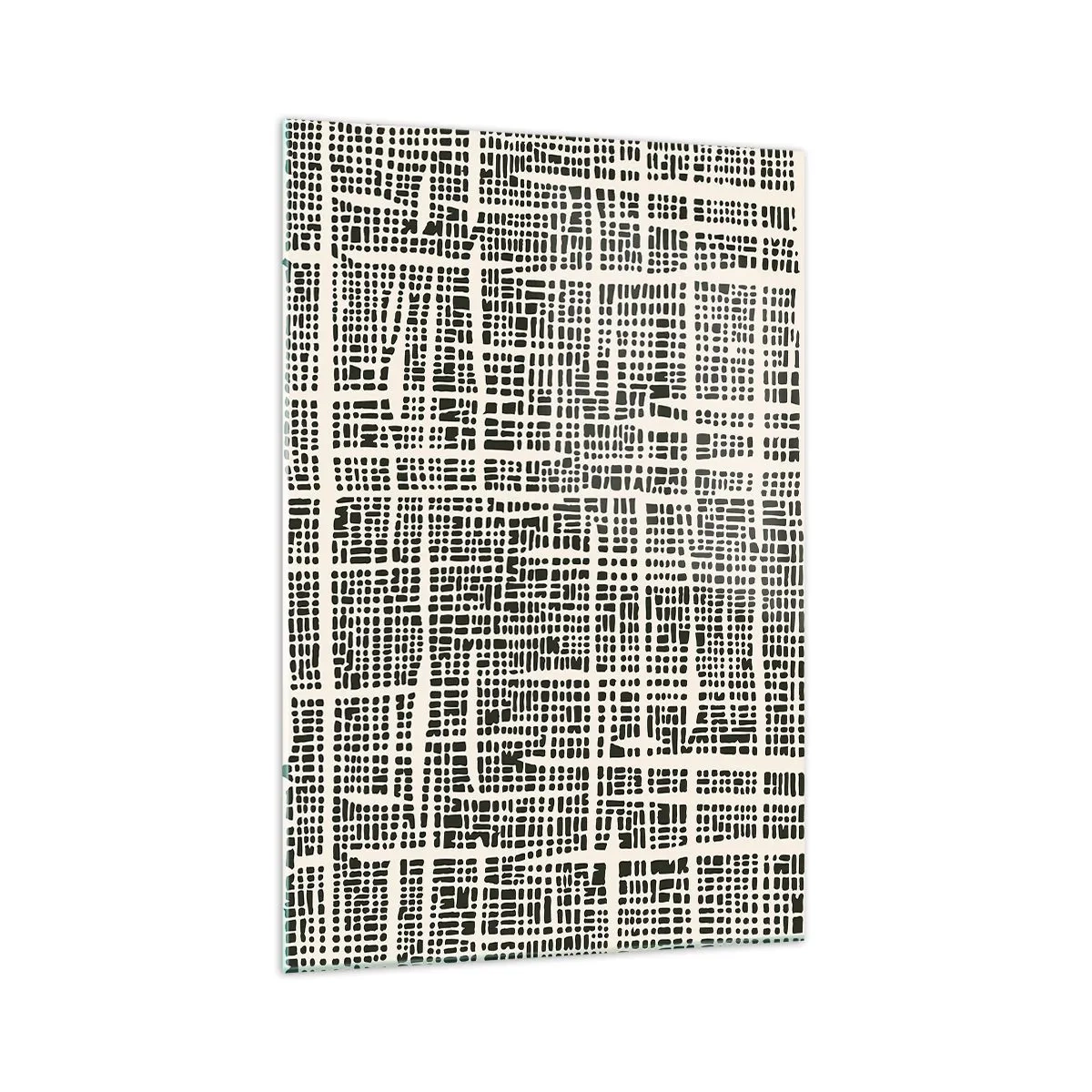 Impression sur verre - Image sur verre - Un motif géométrique ressemblant à une grille sur un fond clair - 70x100cm - Composition tissée - Décoration murale moderne pour le salon et la chambre ARTTOR