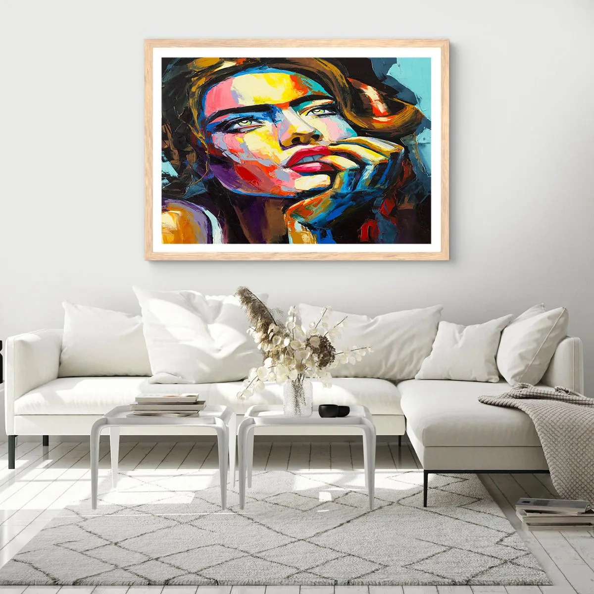 Affiche dans un chêne clair - Poster - Les rêves volent dans le ciel comme des oiseaux - 40x30 cm