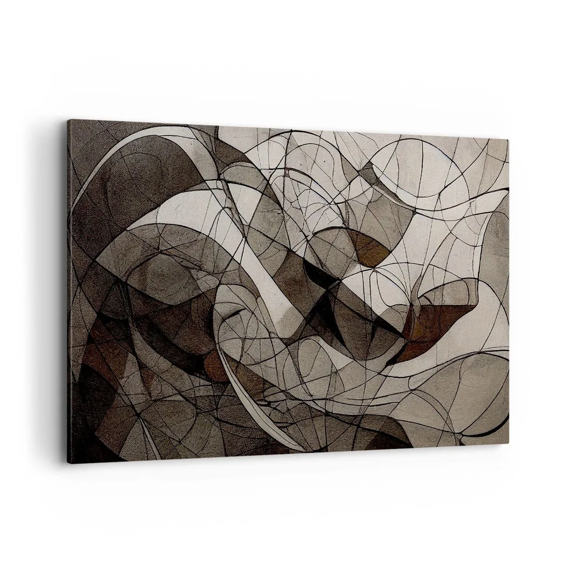 Impression sur toile - Image sur toile - Motif abstrait dans des tons marron et terreux - 120x80cm - Circulation des couleurs de la terre - Décoration murale moderne pour le salon et la chambre ARTTOR