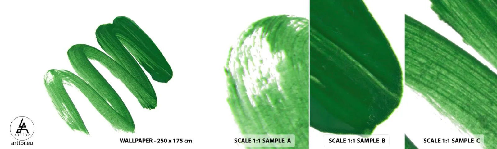 Échantillon de Papier Peint Autocollant Deluxe Sticker - Blague verte - Peinture, Minimalisme, Abstraction - 100x30 cm