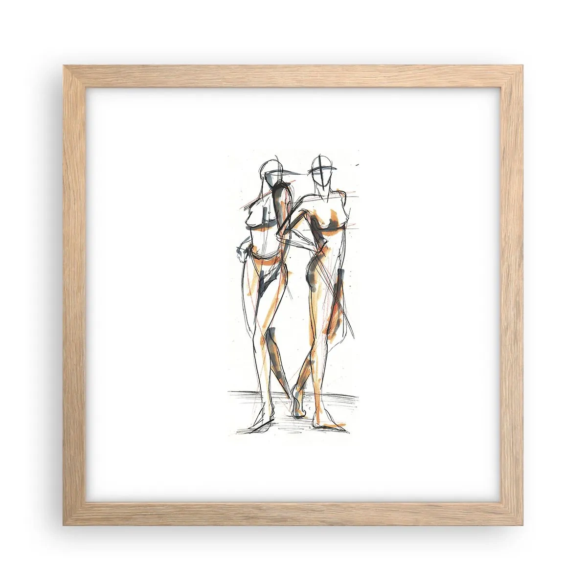 Affiche dans un chêne clair - Poster - Étude de la grâce - 30x30 cm