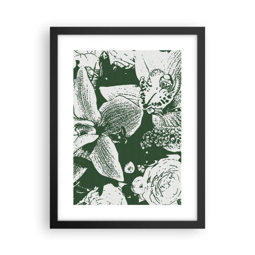 Affiche dans un cadre noir - Poster - Bouquet - le monde du vert - 30x40 cm
