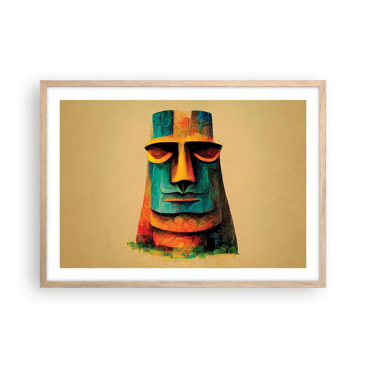 Affiche dans un chêne clair - Poster - Statuesque et sympathique - 70x50 cm