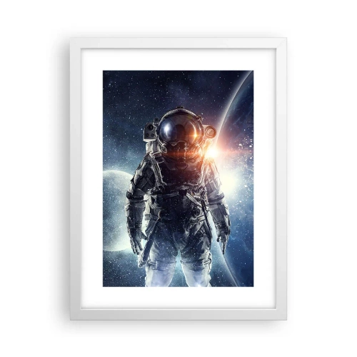 Affiche dans un cadre blanc - Poster - Aventure spatiale - 30x40 cm