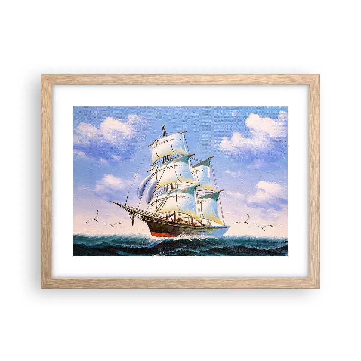 Affiche dans un chêne clair - Poster - Fièrement avec le vent - 40x30 cm