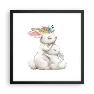 Affiche dans un cadre noir - Poster - Maman irremplaçable - 40x40 cm