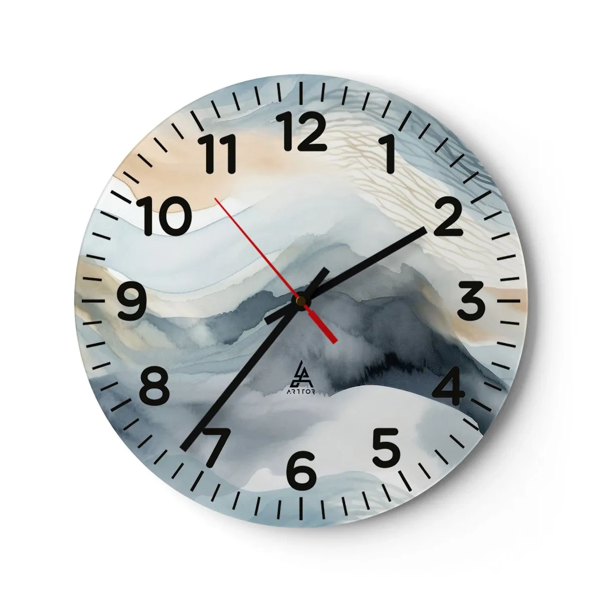 Horloge murale - Pendule murale - Abstraction enneigée et brumeuse - 30x30 cm