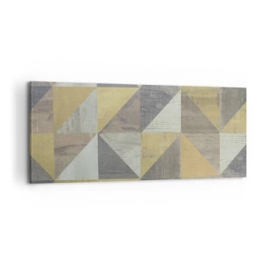 Impression sur toile - Image sur toile - Composition géométrique de triangles aux tons terreux - 120x50cm - Suivant l'angle du triangle - Décoration murale moderne pour le salon et la chambre ARTTOR