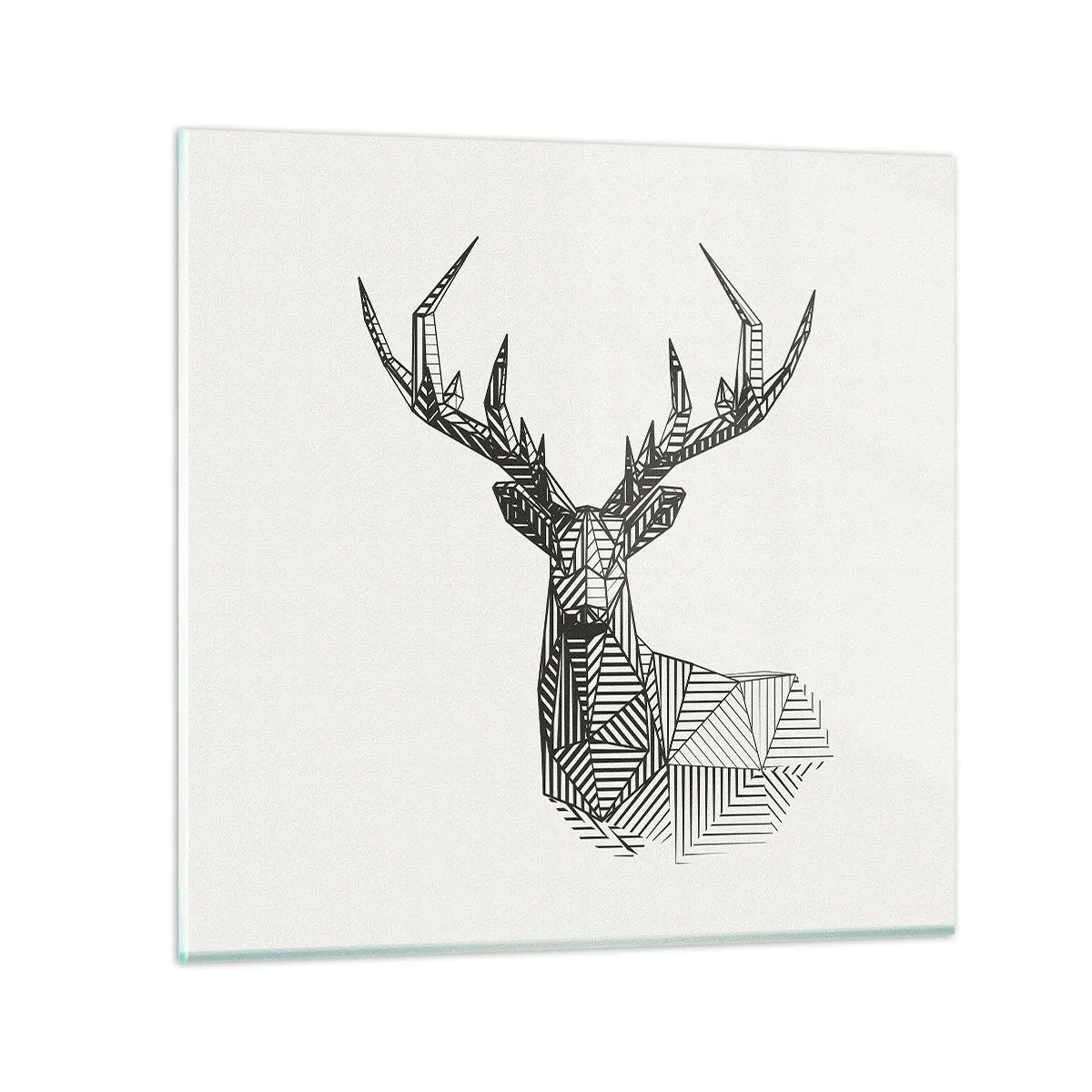 Impression sur verre - Image sur verre - Cerf dans un style cubique - 30x30 cm