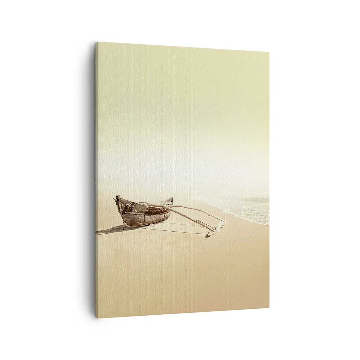 Impression sur toile - Image sur toile - Vieux bateau de pêche sur une plage de sable - 50x70cm - Mémoire des mers du sud - Décoration murale moderne pour le salon et la chambre ARTTOR