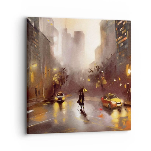 Impression sur toile - Image sur toile - Dans les lumières de New-York - 30x30 cm