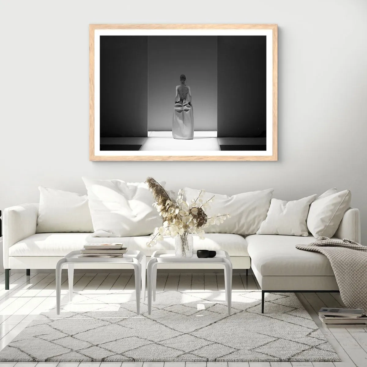 Affiche dans un chêne clair - Poster - Simplicité raffinée - 70x50 cm