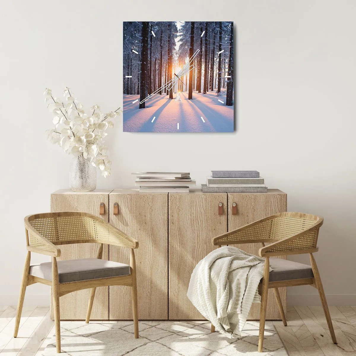 Horloge murale - Pendule murale - Clairement en noir et blanc - 40x40 cm